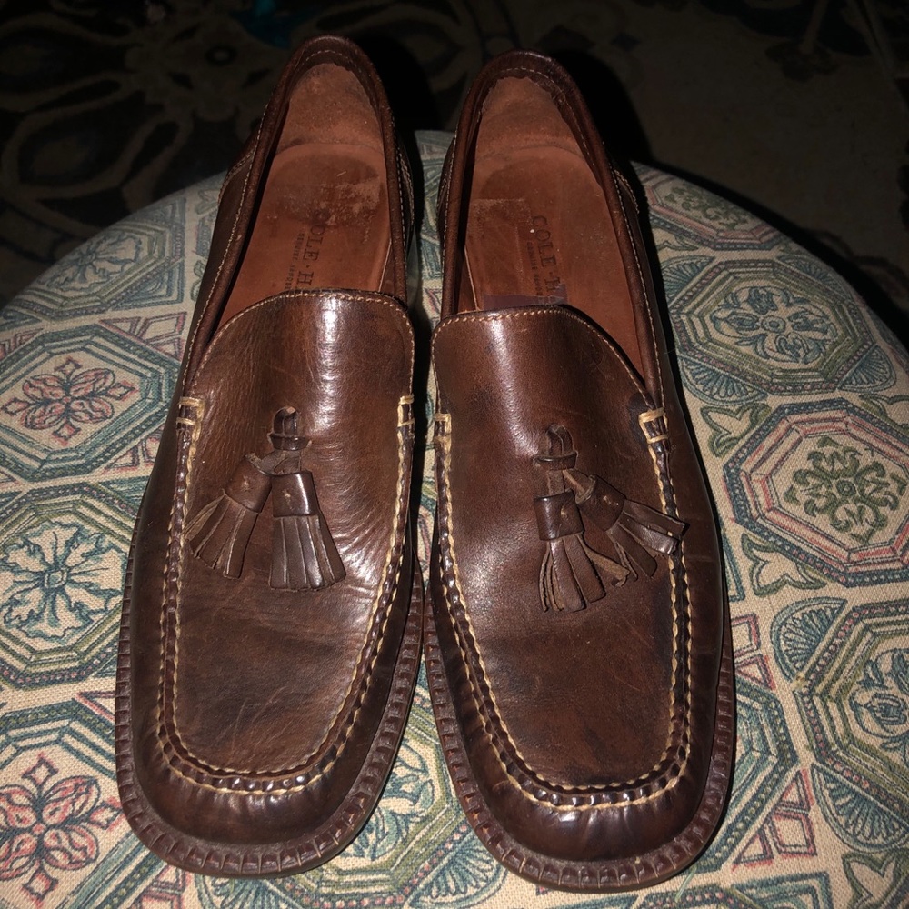 Cole Haan Brown Leather Tassel Loafers